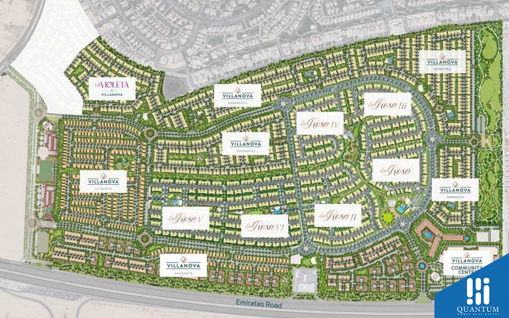 villanova master plan by dubai properties